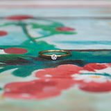 Solitaire martelé Maria - Or 18 carats