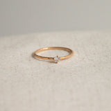 Solitaire martelé Maria - Or 18 carats