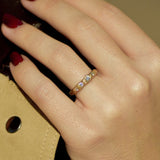 Bague Texturée 5 diamants - Or 18 carats