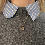 Collier texturé Saphir - Or 18 carats