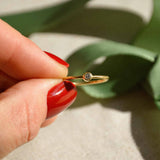 Solitaire fin et diamant - Or 18 carats