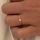 Solitaire martelé Maria Diamant - Or 18 carats