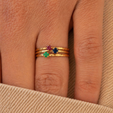 Solitaire martelé Maria - Or 18 carats