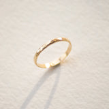 Hammered Wedding Ring 18 carat Gold 2mm Women