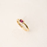 Pièce unique - Bague texturée Tourmaline Fuchsia