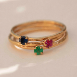 Solitaire martelé Maria - Or 18 carats