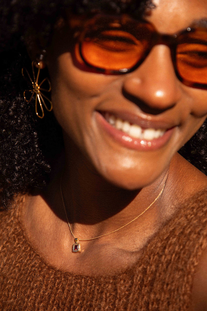 Collier texturé Grenat