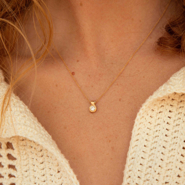 Collier bélière Diamant - Or 18 carats