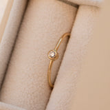 Solitaire fin et diamant - Or 18 carats