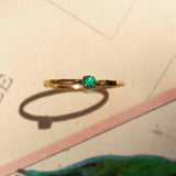 Solitaire martelé Maria - Or 18 carats
