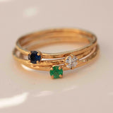 Solitaire martelé Maria Diamant - Or 18 carats