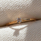 Solitaire martelé Maria Diamant - Or 18 carats