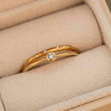 Solitaire fin et diamant - Or 18 carats