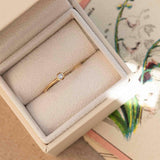 Solitaire fin et diamant - Or 18 carats