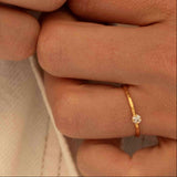 Solitaire martelé Maria Diamant - Or 18 carats