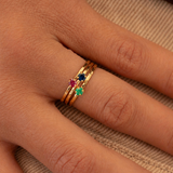 Solitaire martelé Maria - Or 18 carats
