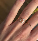 Solitaire martelé Maria Diamant - Or 18 carats