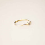 Solitaire fin et diamant - Or 18 carats