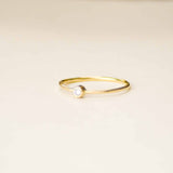 Solitaire fin et diamant - Or 18 carats
