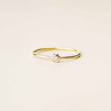 Solitaire fin et diamant - Or 18 carats