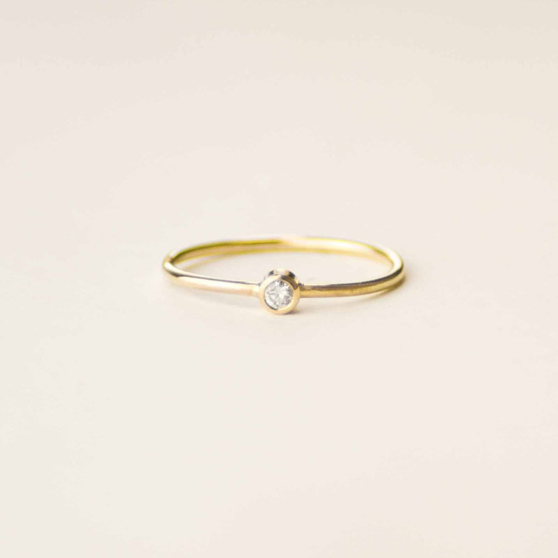 Solitaire fin et diamant - Or 18 carats